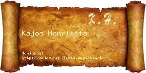 Kajos Henrietta névjegykártya